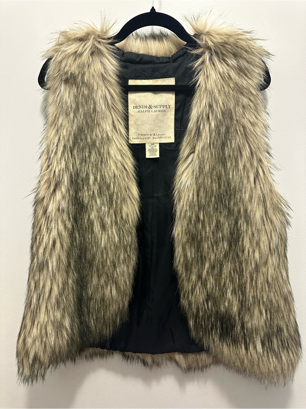 Polo, Ralph Lauren denim supply company, folder fur vest, vintage!